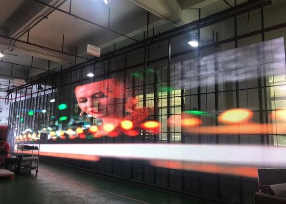 L'affichage transparent de rideau en ccc LED voient le panneau visuel pour le centre commercial